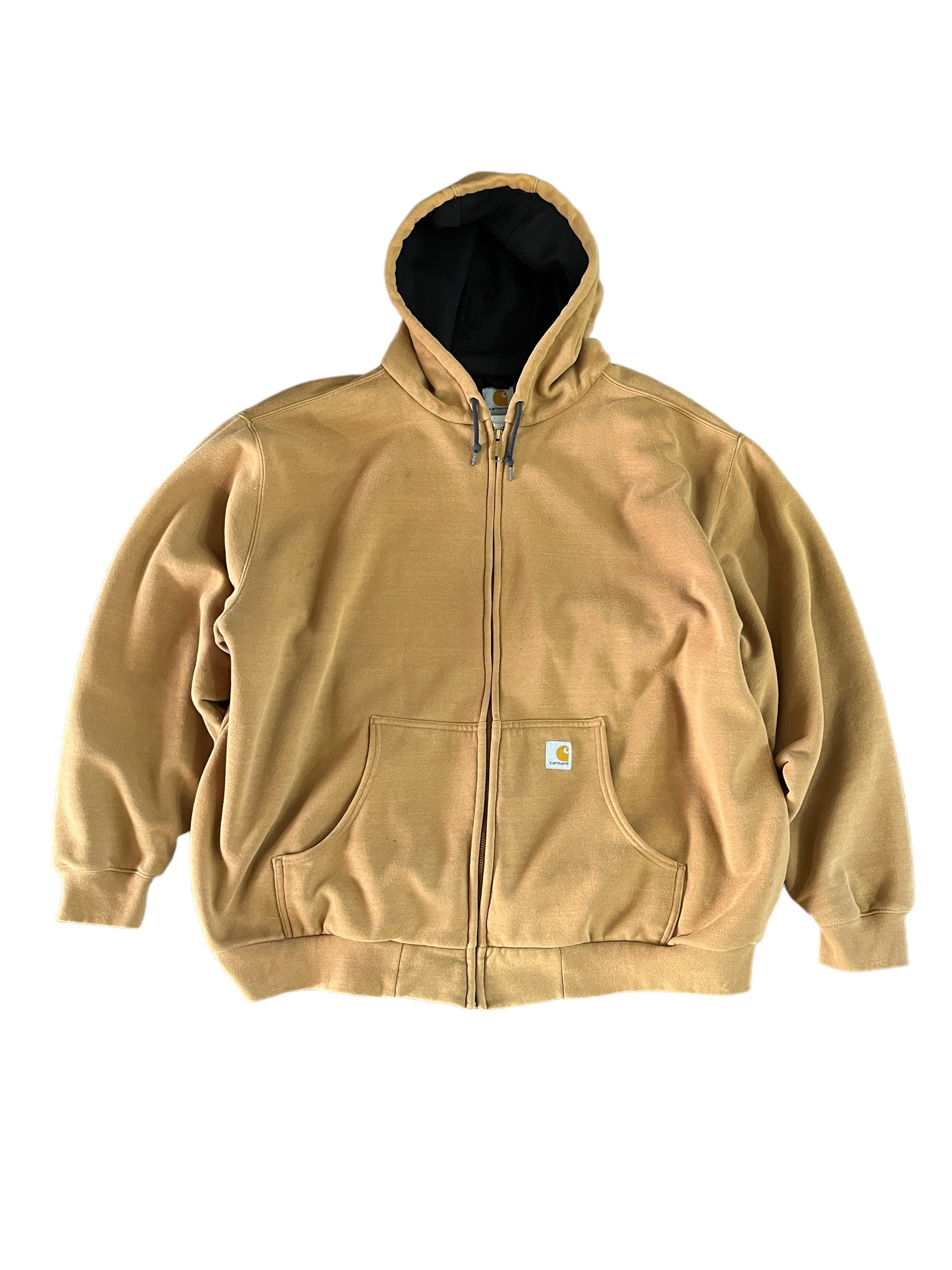 Vintage Carhartt Thermal Lined Full Zip Hoodie Mustard