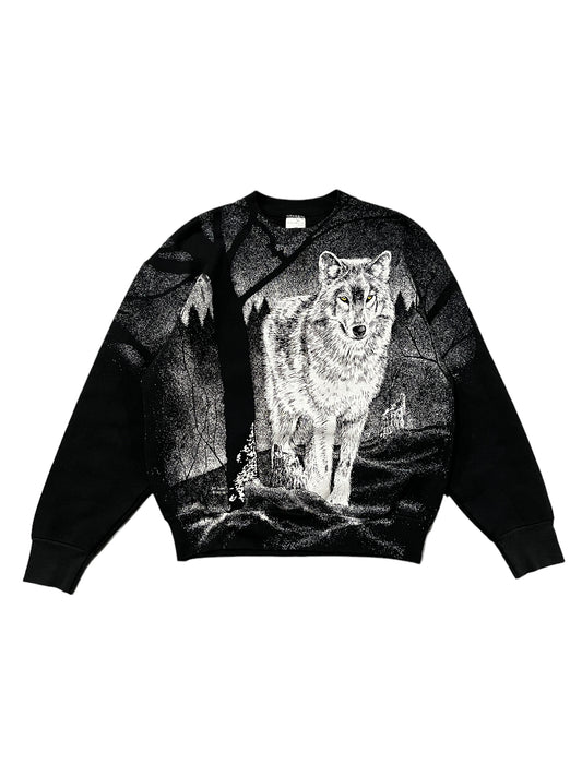 Vintage AOP Nature Wolf Sweater