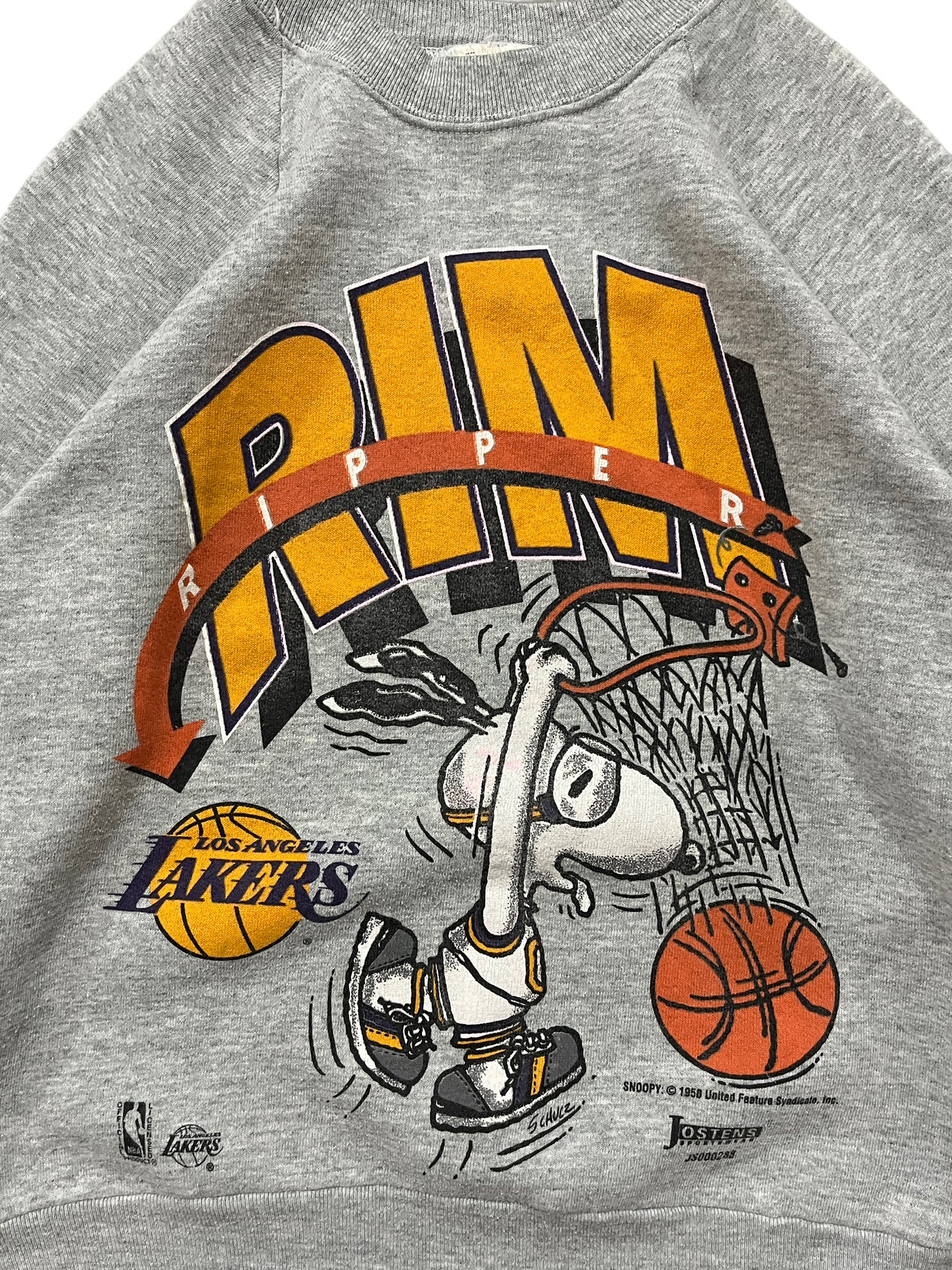 Rare Vintage Snoopy "Rim Reaper" LA Lakers Sweater