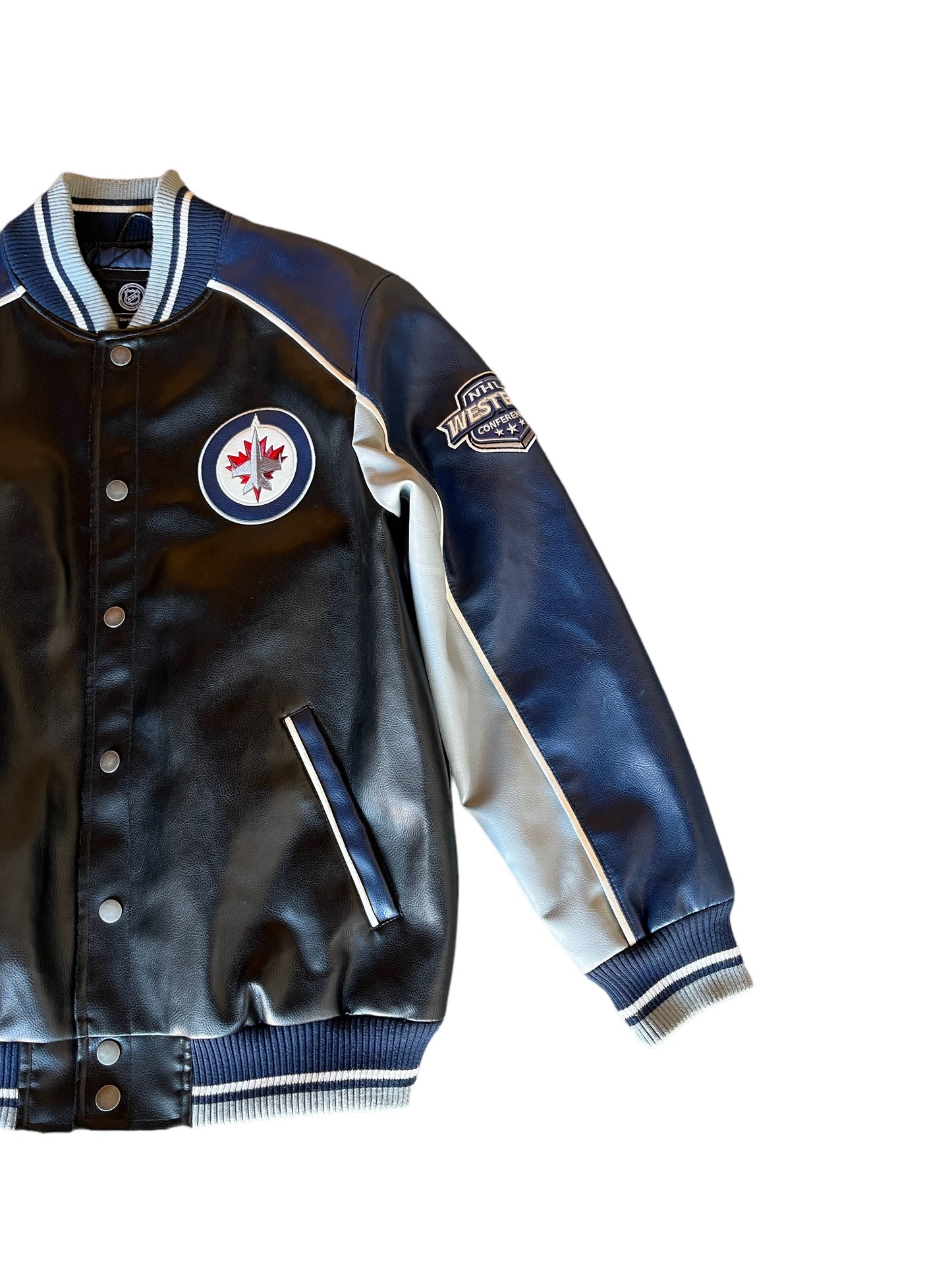 Rare NHL Winnipeg Jets Leather Bomber Jacket