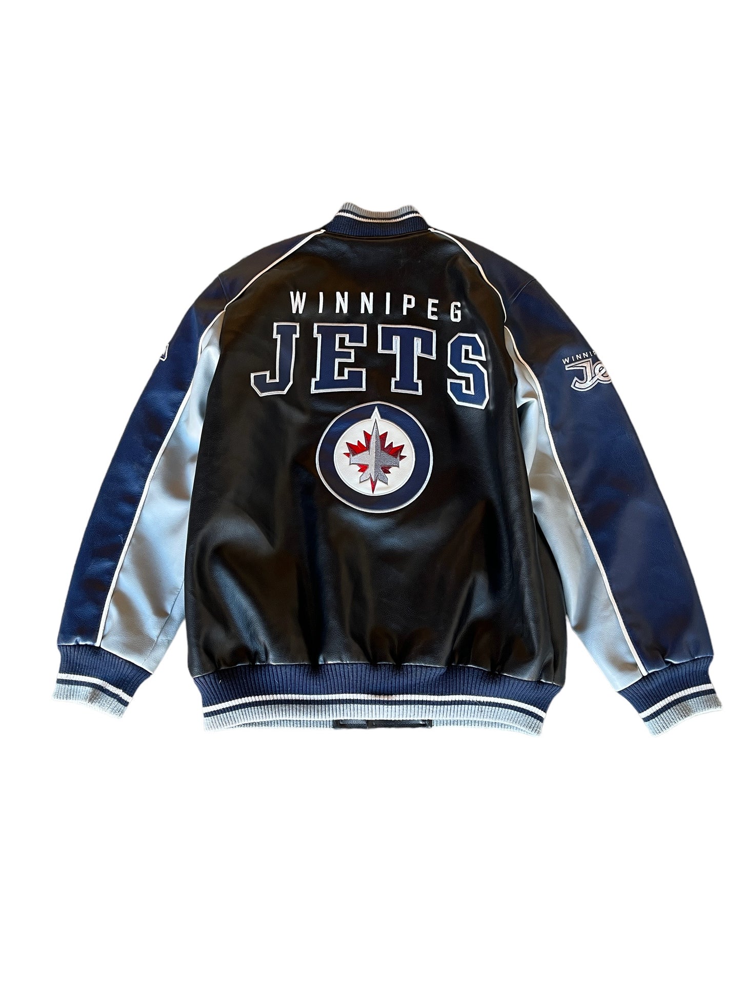 Rare NHL Winnipeg Jets Leather Bomber Jacket