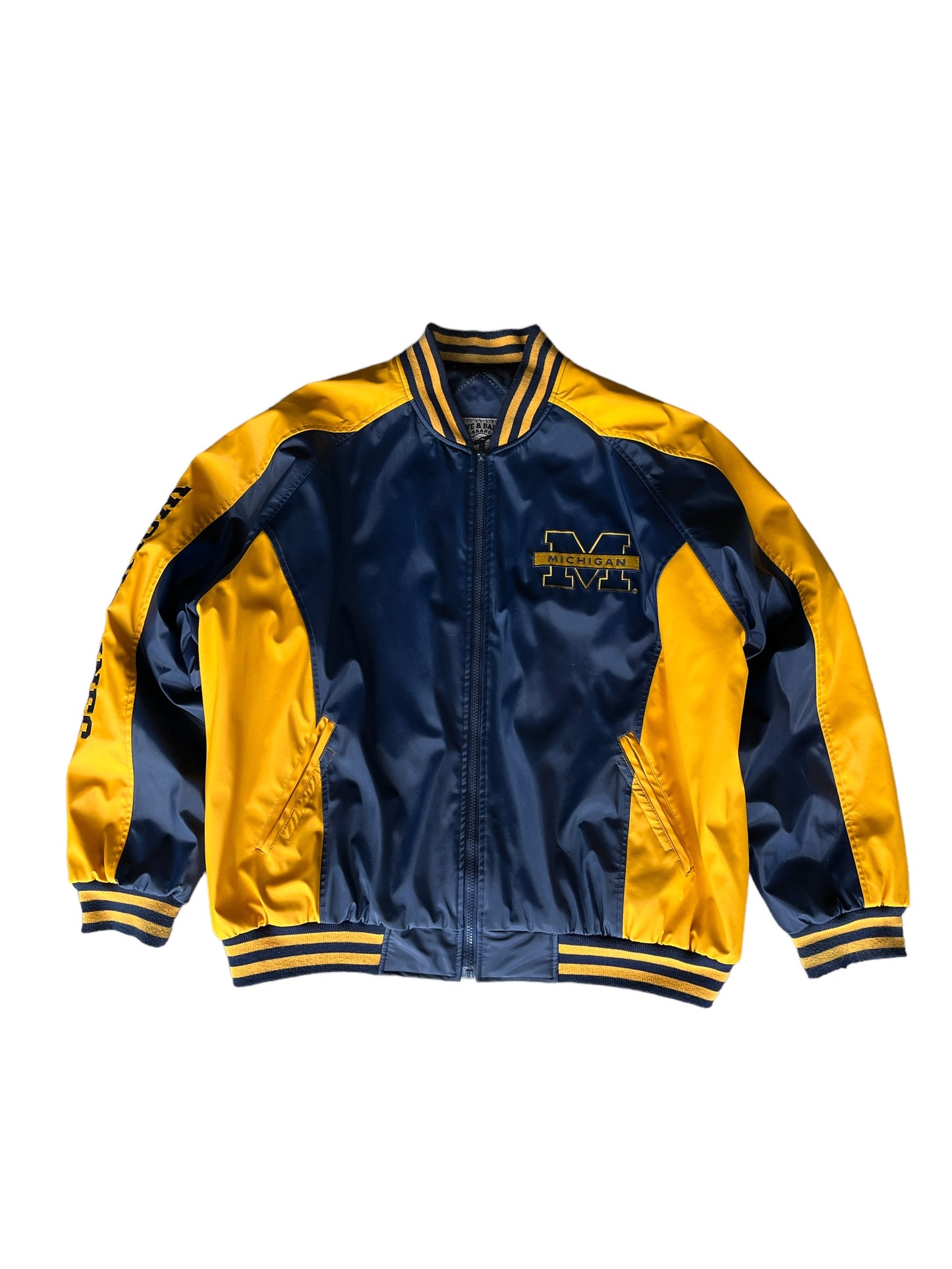 Vintage Michigan Wolverines Leather Bomber Jacket