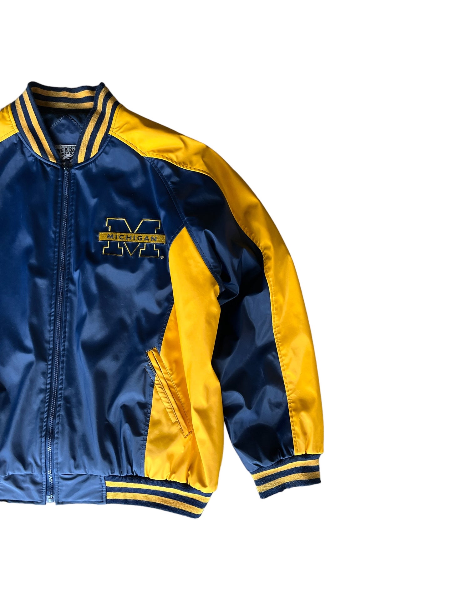 Vintage Michigan Wolverines Leather Bomber Jacket