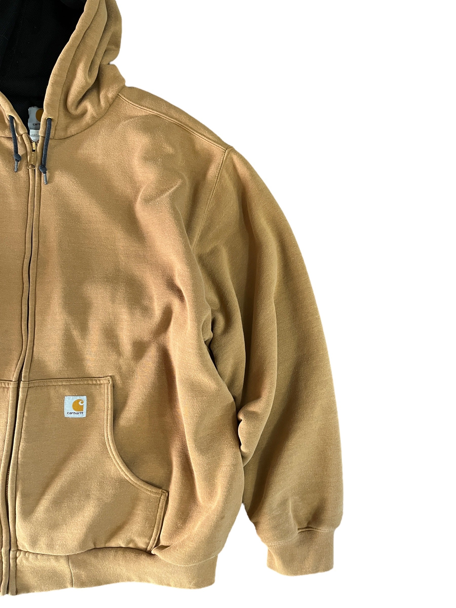 Vintage Carhartt Thermal Lined Full Zip Hoodie Mustard