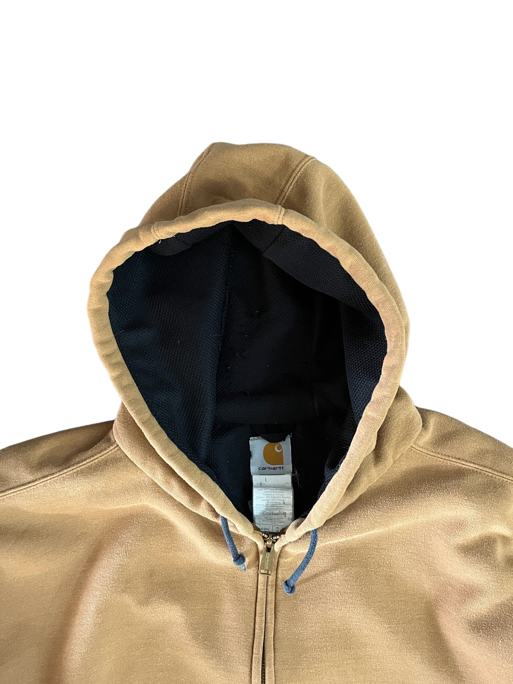 Vintage Carhartt Thermal Lined Full Zip Hoodie Mustard