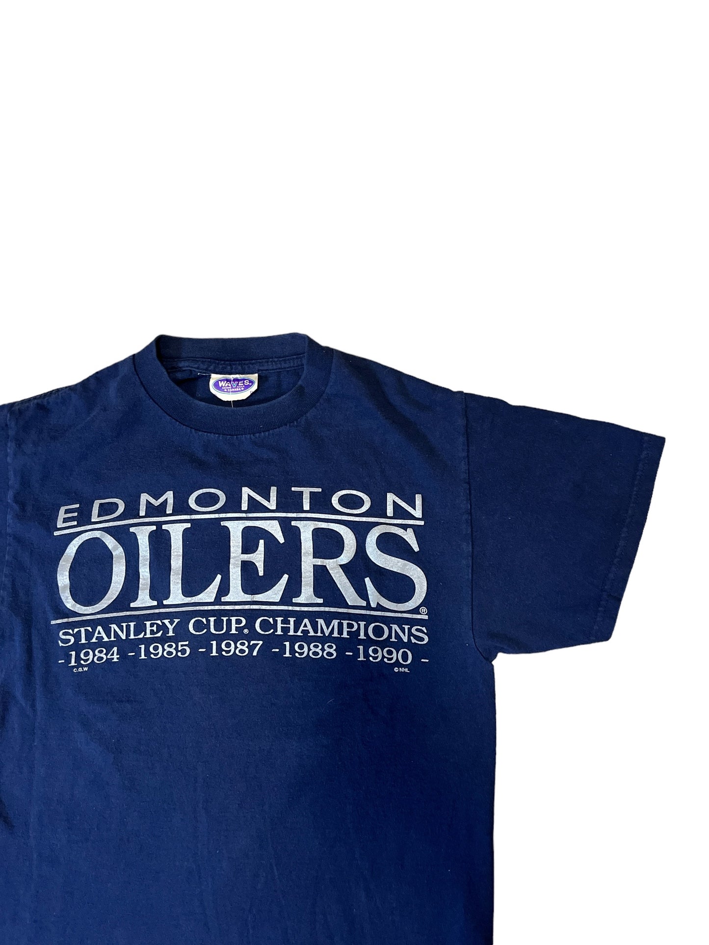 Vintage Waves Edmonton Oilers Stanley Cup Champs Tee