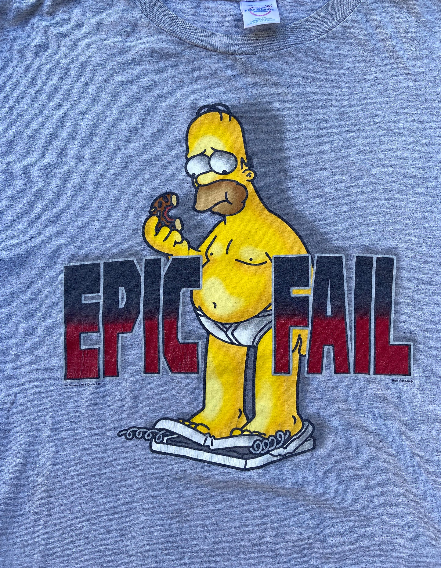 The Simpsons Homer Scale Epic Fail Tee Grey