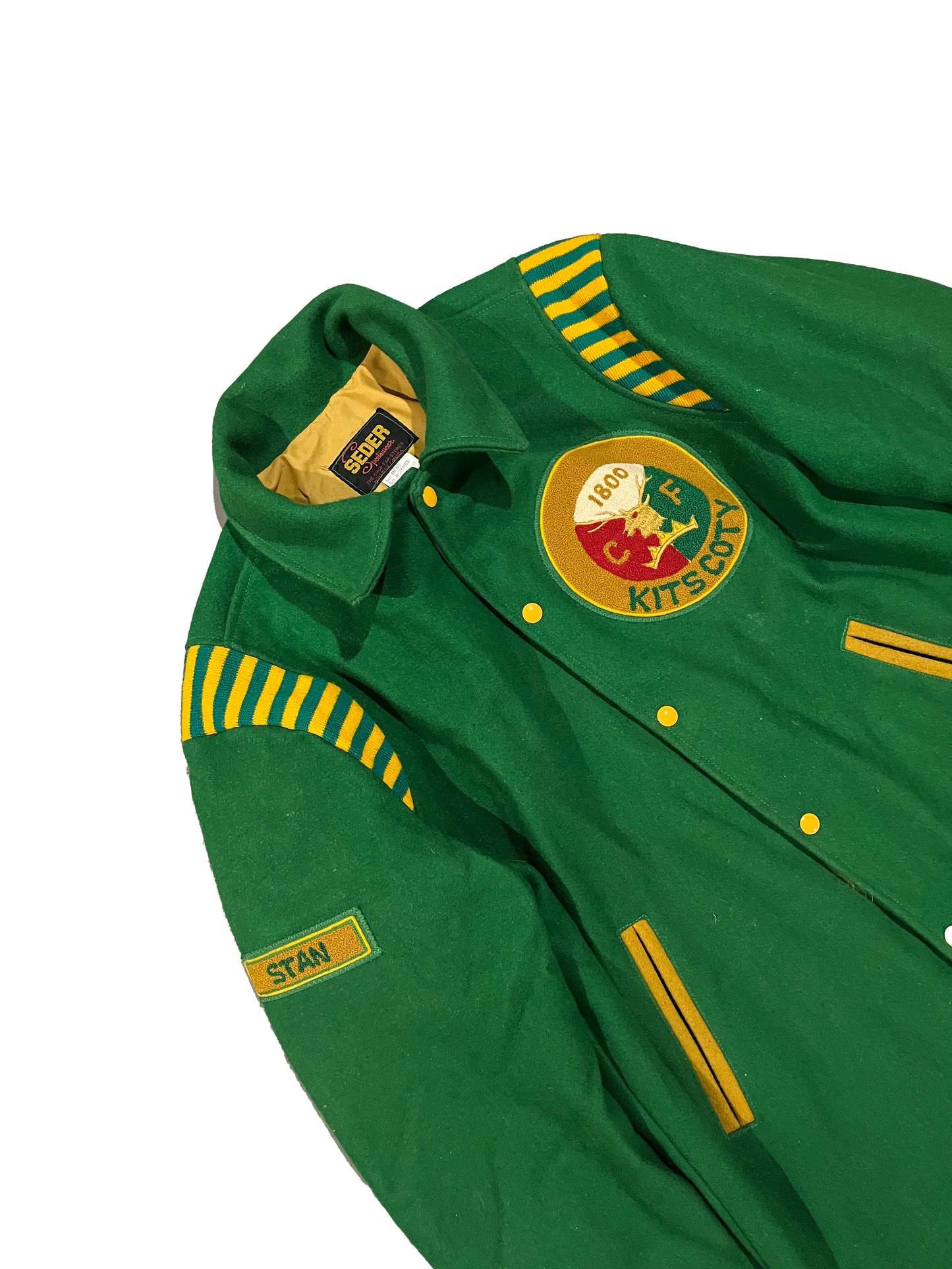 Vintage "1800 Kitscoty" Varsity Jacket Green